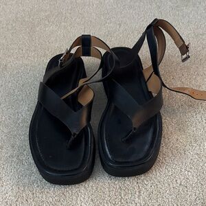Madewell Black Leather Sandals